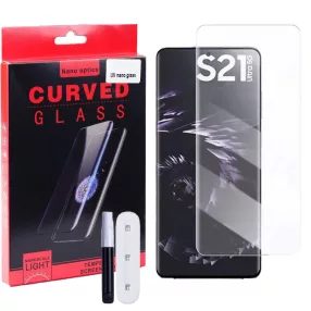   Samsung Galaxy S21 Ultra 5G üvegfólia, tempered glass, előlapi, UV, edzett, hajlított