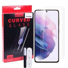   Samsung Galaxy S21 Plus 5G (S21+) üvegfólia, tempered glass, előlapi, UV, edzett, hajlított