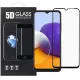 Samsung Galaxy A22 5G üvegfólia, tempered glass, előlapi, 5D, edzett, hajlított, fekete kerettel