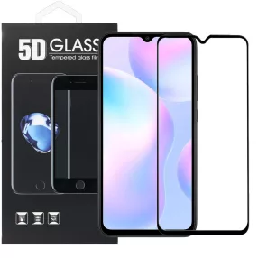   Xiaomi Redmi 9A / 9AT / 9i / 9C üvegfólia, tempered glass, előlapi, 5D, edzett, hajlított, fekete kerettel