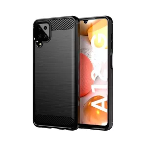   Samsung Galaxy A12 / A12 Nacho / M12 szilikon tok, hátlaptok, telefon tok, karbon mintás, fekete, Carbon case