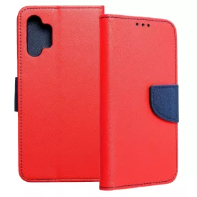   Samsung Galaxy A32 5G / M32 5G könyvtok, fliptok, telefon tok, bankkártyatartós, mágneszáras, piros-sötétkék, Fancy