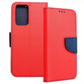   Xiaomi Redmi Note 10 Pro könyvtok, fliptok, telefon tok, bankkártyatartós, mágneszáras, piros-sötétkék, Fancy