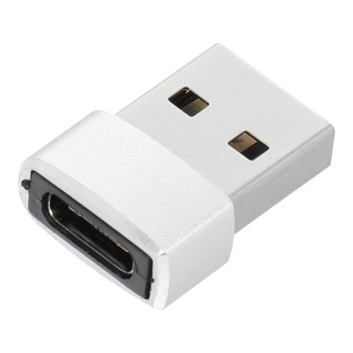 Adapter, átalakító, Type-C -> USB, ezüst