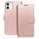 iPhone 12 / 12 Pro könyvtok, fliptok, telefon tok, mágneszáras, bankkártyatartós, mandala mintás, rose gold, Forcell Mezzo
