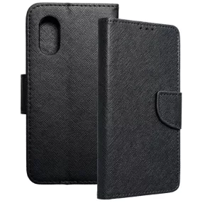   Samsung Galaxy Xcover 5 könyvtok, fliptok, telefon tok, mágneszáras, bankkártyatartós, fekete, Fancy