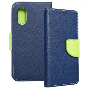   Samsung Galaxy Xcover 5 könyvtok, fliptok, telefon tok, mágneszáras, bankkártyatartós, sötétkék-zöld, Fancy