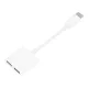 USB-C audio- és töltőadapter 2 az 1-ben – Type-C fülhallgatóhoz, DAC chippel, fehér