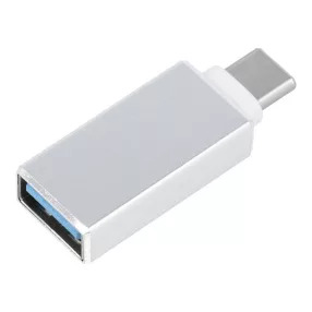 Adapter, átalakító, OTG, USB -> Type-C, ezüst