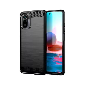   Xiaomi Redmi Note 10 / Note 10S szilikon tok, hátlaptok, telefon tok, karbon mintás, fekete, Carbon case