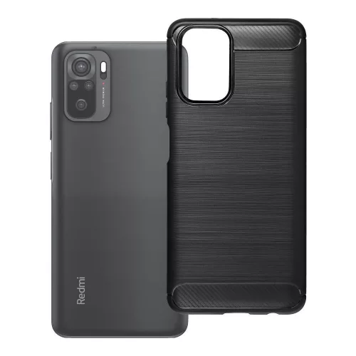 Xiaomi Redmi Note 10 / Note 10S szilikon tok, hátlaptok, telefon tok, karbon mintás, fekete, Carbon case