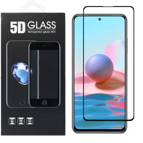   Xiaomi Redmi Note 10 5G üvegfólia, tempered glass, előlapi, 5D, edzett, hajlított, fekete kerettel