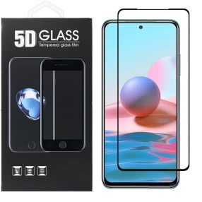   Xiaomi Redmi Note 10 Pro üvegfólia, tempered glass, előlapi, 5D, edzett, hajlított, fekete kerettel