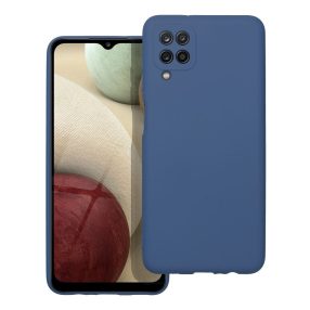   Samsung Galaxy A12 / A12 Nacho / M12 szilikon tok, hátlaptok, telefon tok, velúr belsővel, matt, kék, Silicone