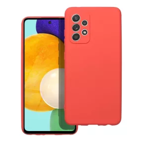   Samsung Galaxy A52 4G/5G / A52s 5G szilikon tok, hátlaptok, telefon tok, velúr belsővel, matt, barack színű, Silicone