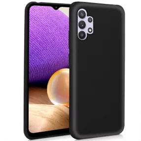   Samsung Galaxy A32 4G szilikon tok, hátlaptok, telefon tok, velúr belsővel, matt, fekete, Silicone