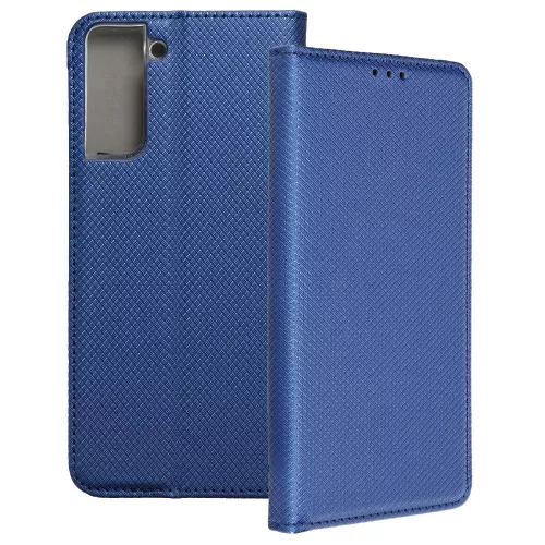 Samsung Galaxy S21 FE 5G könyvtok, fliptok, telefon tok, bankkártyatartós, mágneszáras, sötétkék, Smart Case book