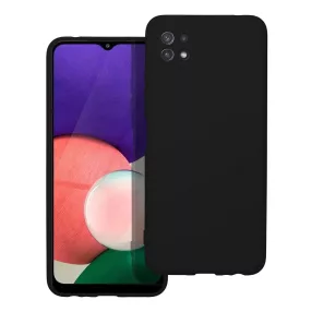   Samsung Galaxy A22 5G szilikon tok, hátlaptok, telefon tok, velúr belsővel, matt, fekete, Silicone