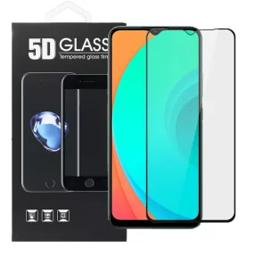   Samsung Galaxy A22 4G üvegfólia, tempered glass, előlapi, 5D, edzett, hajlított, fekete kerettel