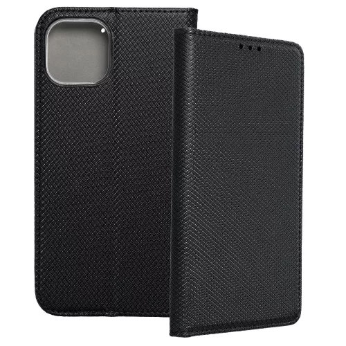 iPhone 13 könyvtok, fliptok, telefon tok, bankkártyatartós, mágneszáras, fekete, Smart Case book