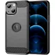 iPhone 13 szilikon tok, hátlaptok, telefon tok, karbon mintás, fekete, Carbon case