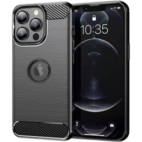   iPhone 13 Pro Max szilikon tok, hátlaptok, telefon tok, karbon mintás, fekete, Carbon case