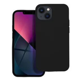   iPhone 13 Mini szilikon tok, hátlaptok, telefon tok, velúr belsővel, matt, fekete, Silicone