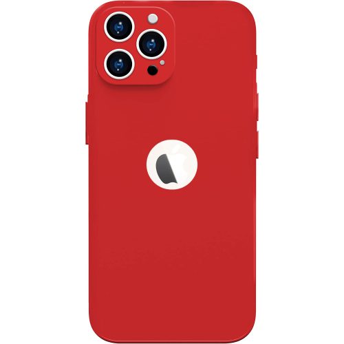 iPhone 13 Pro Max szilikon tok, hátlaptok, telefon tok, matt, piros, Soft