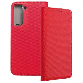   Samsung Galaxy S21 FE 5G könyvtok, fliptok, telefon tok, bankkártyatartós, mágneszáras, piros, Smart Case book