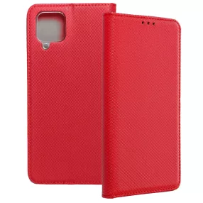   Samsung Galaxy A12 / A12 Nacho / M12 könyvtok, fliptok, telefon tok, bankkártyatartós, mágneszáras, piros, Smart Case book