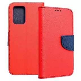   Xiaomi Redmi 10 / Redmi 10 2022 könyvtok, fliptok, telefon tok, bankkártyatartós, mágneszáras, piros-sötétkék, Fancy