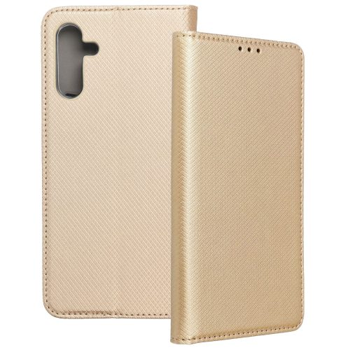 Samsung Galaxy A13 5G / A04s könyvtok, fliptok, telefon tok, bankkártyatartós, mágneszáras, arany, Smart Case book