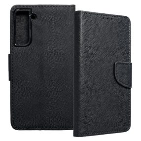   Samsung Galaxy S22 5G könyvtok, fliptok, telefon tok, bankkártyatartós, mágneszáras, fekete, Fancy