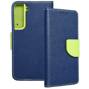   Samsung Galaxy S22 5G könyvtok, fliptok, telefon tok, bankkártyatartós, mágneszáras, sötétkék-zöld, Fancy