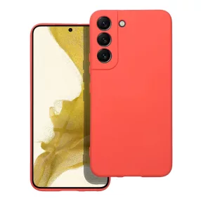   Samsung Galaxy S22 5G szilikon tok, hátlaptok, telefon tok, velúr belsővel, matt, barack színű, Silicone