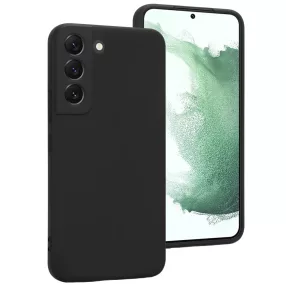   Samsung Galaxy S22 Plus 5G (S22+ 5G) szilikon tok, hátlaptok, telefon tok, velúr belsővel, matt, fekete, Silicone