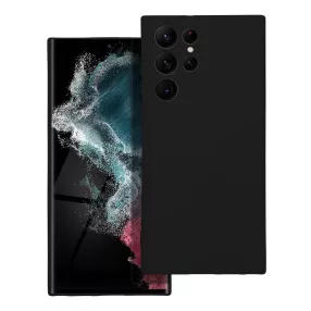   Samsung Galaxy S22 Ultra 5G szilikon tok, hátlaptok, telefon tok, velúr belsővel, matt, fekete, Silicone