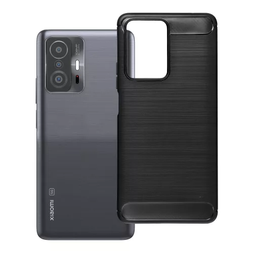Xiaomi 11T 5G / 11T Pro 5G szilikon tok, hátlaptok, telefon tok, karbon mintás, fekete, Carbon case
