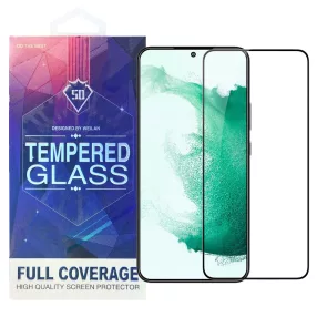   Samsung Galaxy S22 5G üvegfólia, tempered glass, előlapi, 5D, edzett, hajlított, fekete kerettel ujjlenyomat-olvasó kompatibilis
