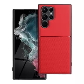   Samsung Galaxy S22 Ultra 5G hátlap tok, telefon tok, stílusos, prémium, piros, Noble Case