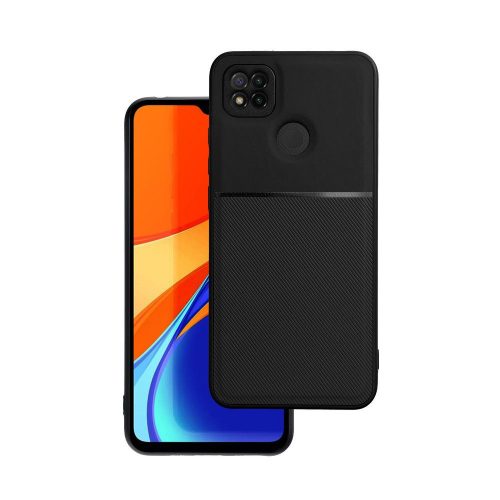 Xiaomi Redmi 9C hátlap tok, telefon tok, stílusos, prémium, fekete, Noble Case