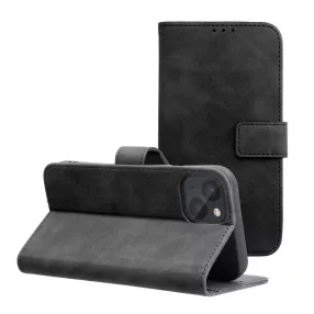   iPhone 13 könyvtok, fliptok, telefon tok, bankkártyatartós, mágneszáras, fekete, Tender Book