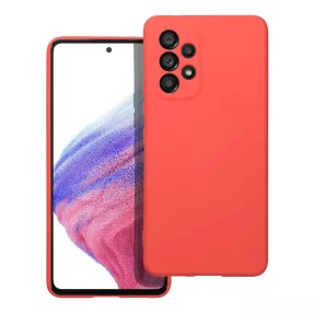   Samsung Galaxy A53 5G szilikon tok, hátlaptok, telefon tok, velúr belsővel, matt, barack színű, Silicone