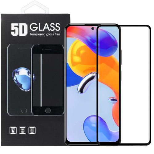 Xiaomi Redmi Note 11 Pro 4G / 5G / Note 11 Pro Plus 5G / Pro+ 5G (Globál) üvegfólia, tempered glass, előlapi, 5D, edzett, hajlított, fekete kerettel