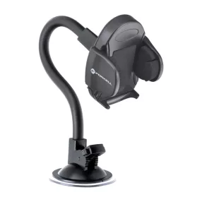   Autós mobiltelefon tartó, szellőzőnyílásra helyezhető, tapadókorongos, 27cm hosszú, fekete, Forcell Oval