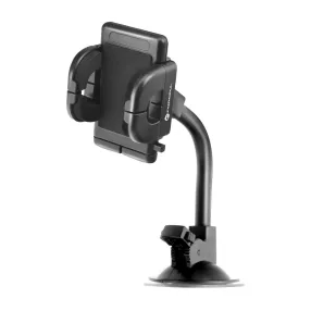   Autós mobiltelefon tartó, szellőzőnyílásra helyezhető, tapadókorongos, 17cm hosszú, fekete, Forcell Regular