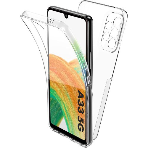 Samsung Galaxy A33 5G telefon tok, telefon tok, szilikon előlap+műanyag hátlap, elő+hátlapi, 360 fokos védelem, átlátszó