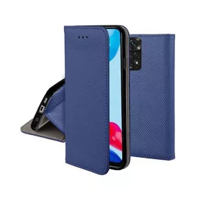   Xiaomi Redmi Note 11 / Note 11s könyvtok, fliptok, telefon tok, bankkártyatartós, mágneszáras, sötétkék, Smart Case book