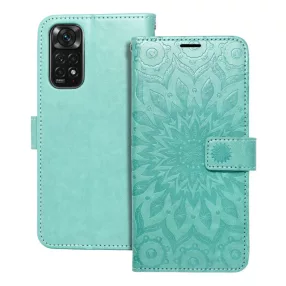   Xiaomi Redmi Note 11 / Note 11s könyvtok, fliptok, telefon tok, mágneszáras, bankkártyatartós, mandala mintás, zöld, Forcell Mezzo