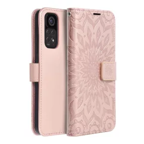   Xiaomi Redmi Note 11 / Note 11s könyvtok, fliptok, telefon tok, mágneszáras, bankkártyatartós, mandala mintás, rose gold Forcell Mezzo